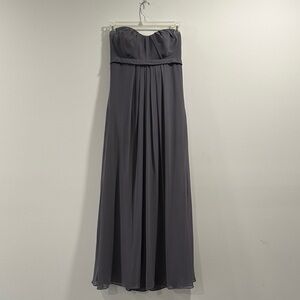 Strapless Gray Evening Gown